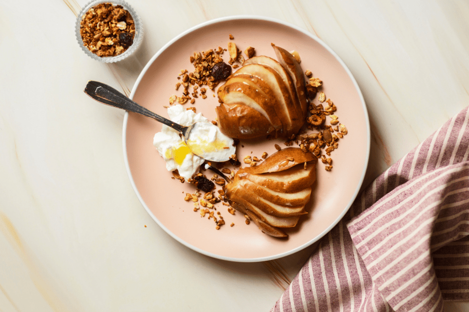 Roasted Pears with Vanilla Yogurt