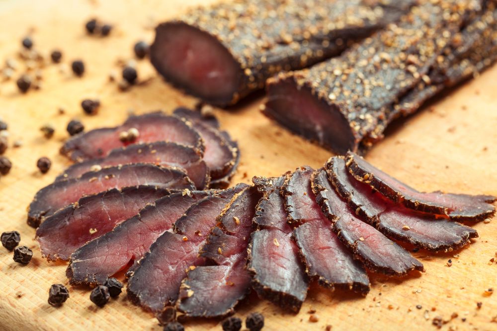 Biltong - Dried, cured meat, similar to jerky.