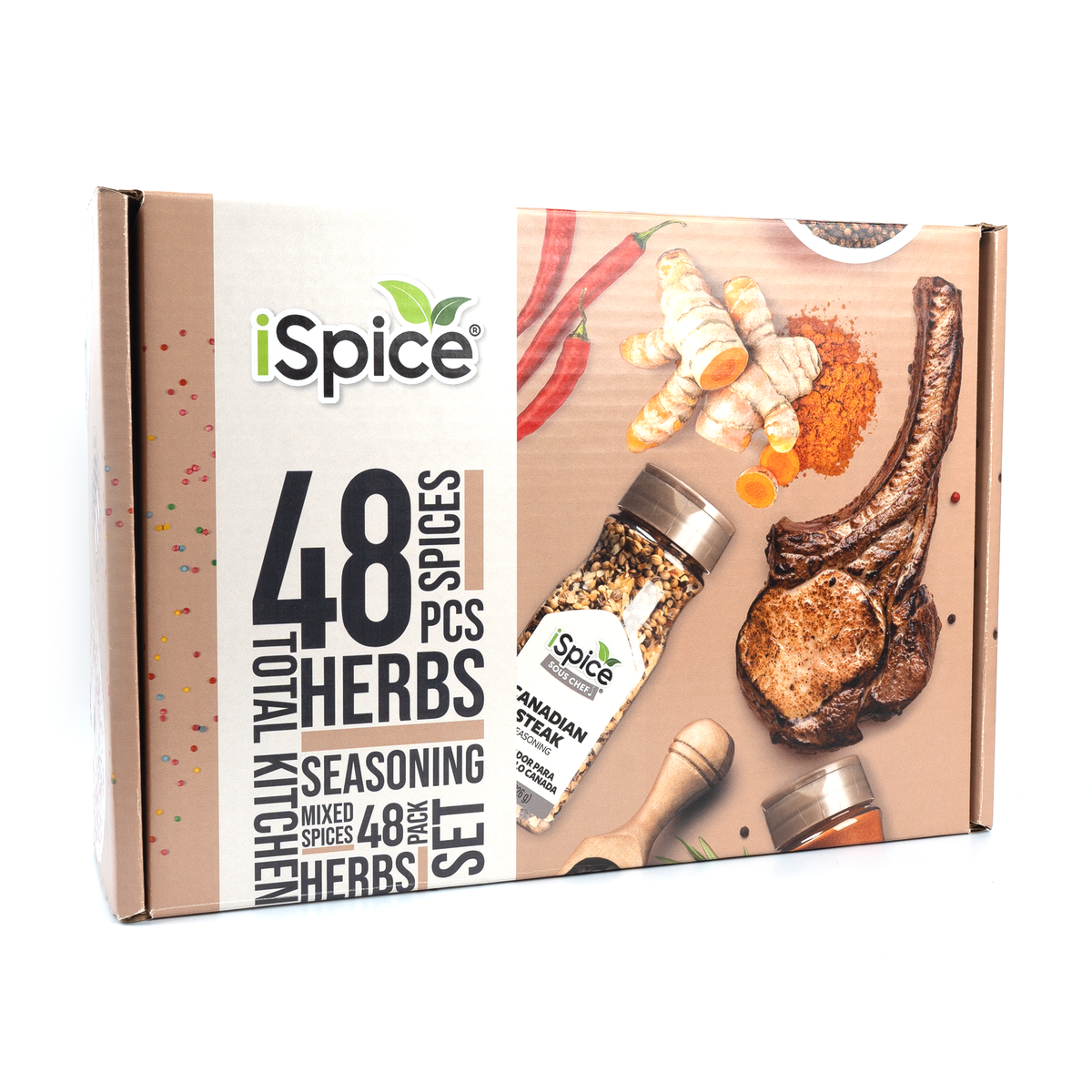 iSpice | 48 Pack of Spice and Herbs | Total Kitchen | Mixed Spices &amp; Seasonings Gift Set | Kosher