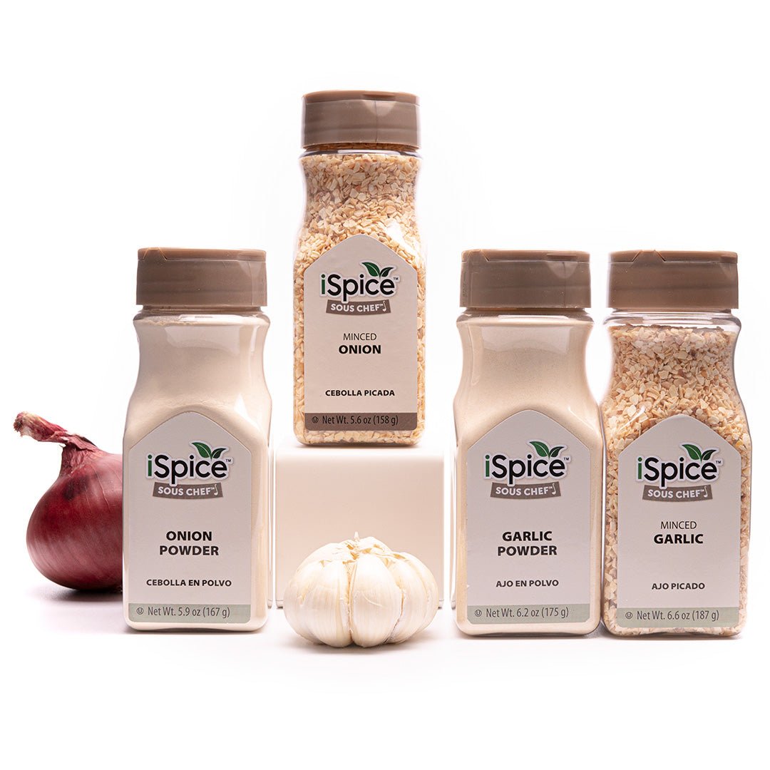 iSpice | 4 Pack of Garlic and Onion Spice | Allium | Mixed Spices & Seasonings Gift Set | Kosher - iSpice You