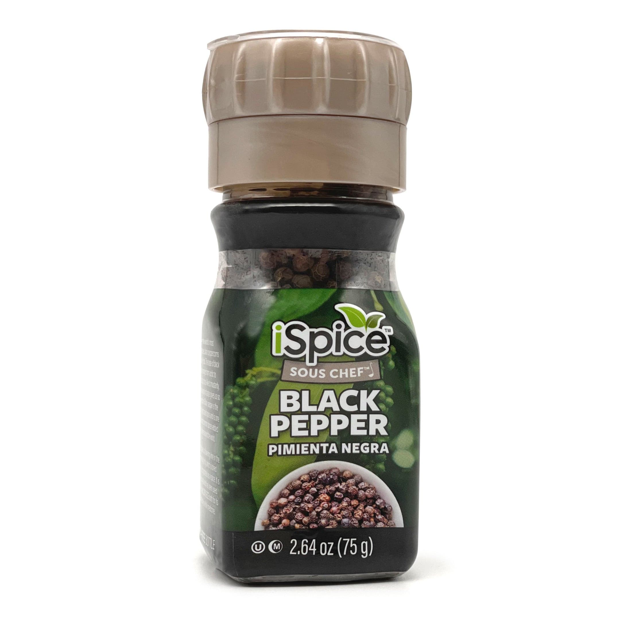 iSpice | Black Pepper Grinder | 18 oz | Gourmet Spice | Kosher | Halal | Robust Flavor