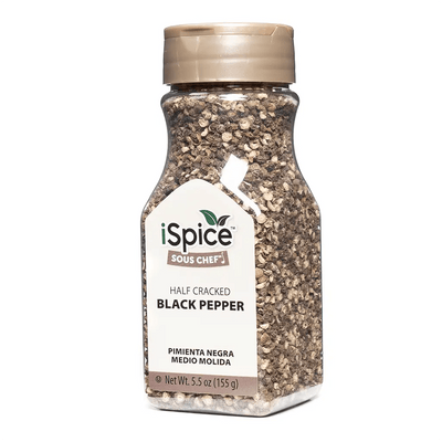 iSpice | Black Pepper Half Cracked | 5.5 oz | Gourmet Spice | Kosher | Halal | Pungent & Zesty - iSpice You