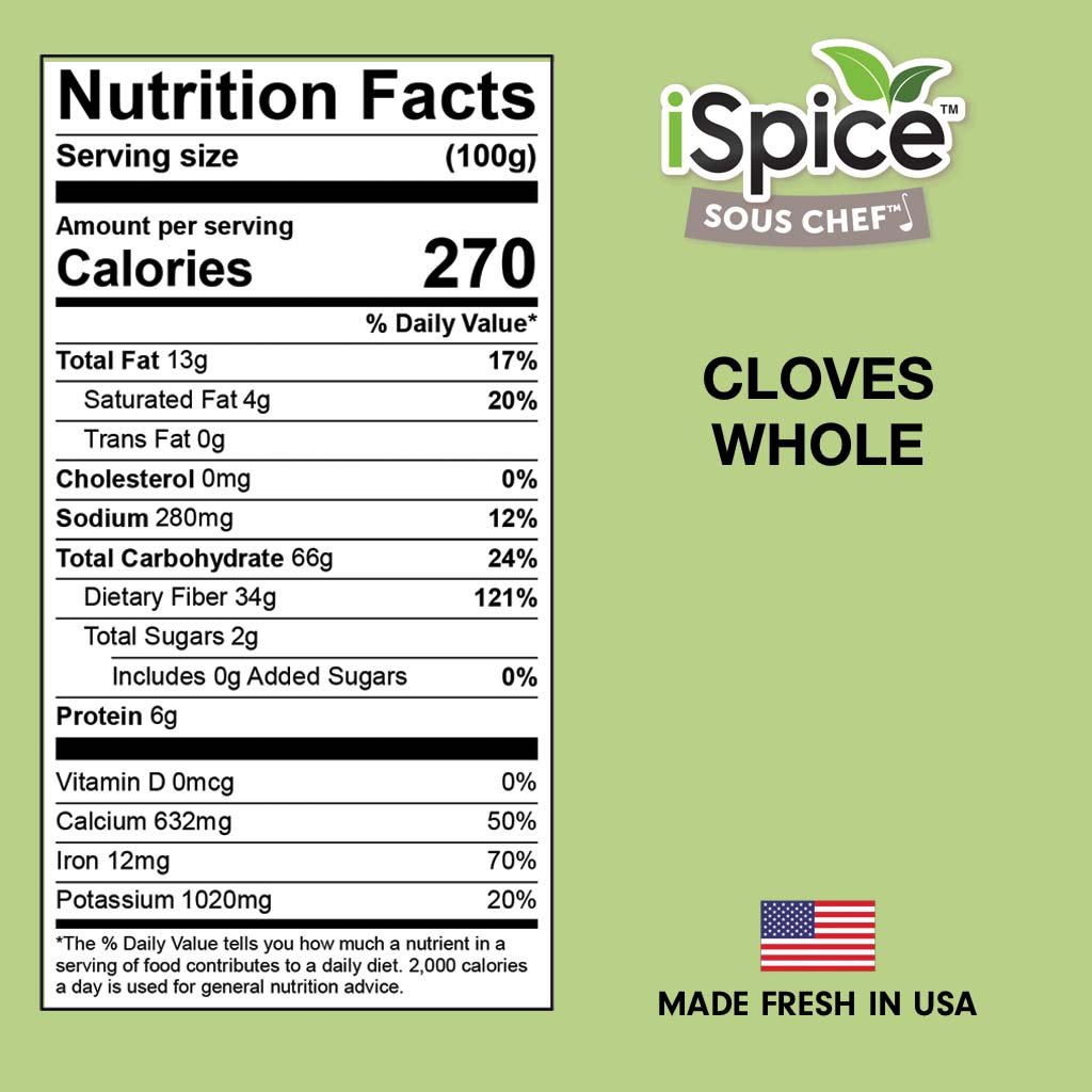 iSpice | Cloves Whole | 4.45 oz | Gourmet Spice | Kosher | Deeply Aromatic - iSpice You