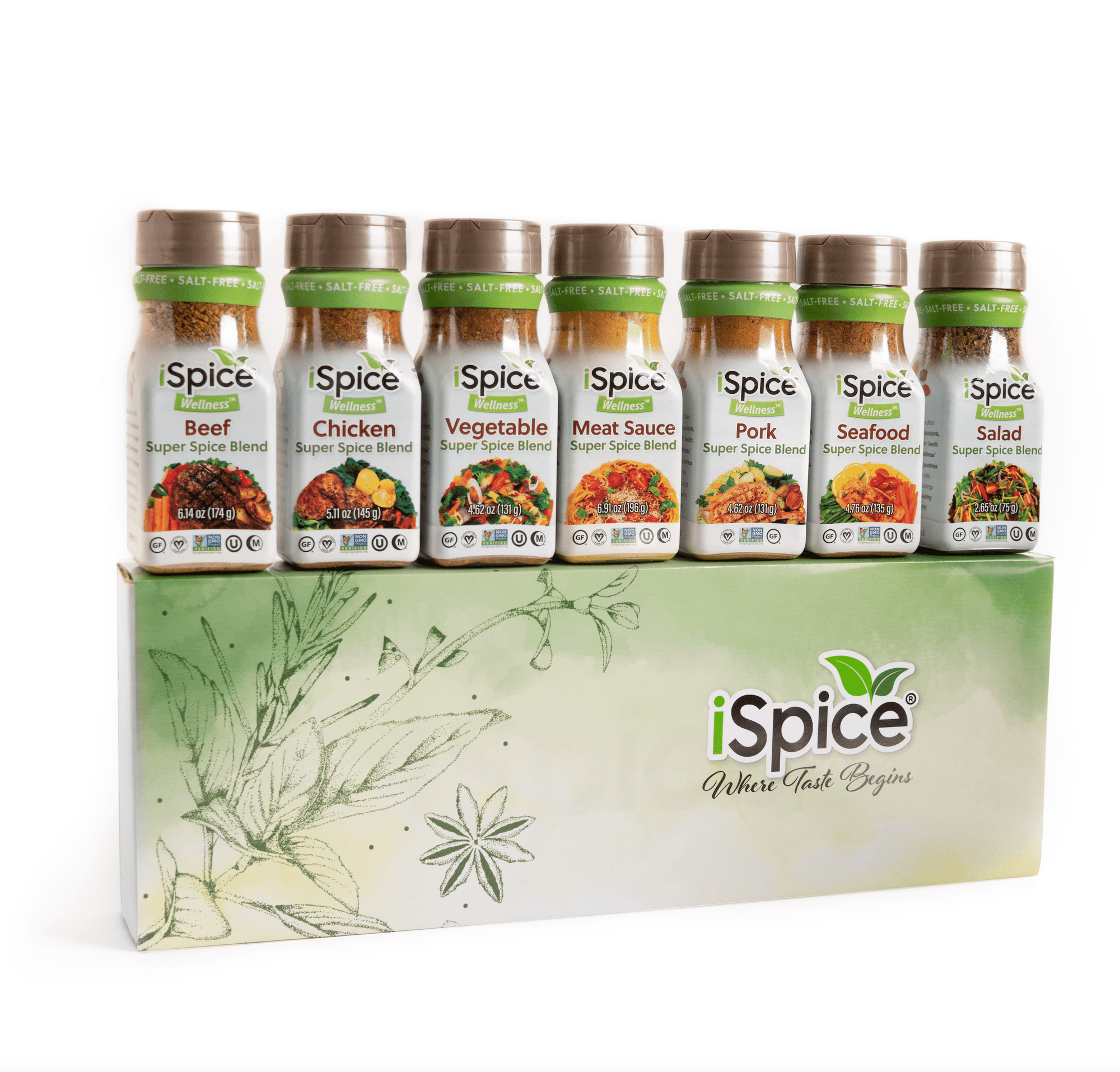 iSpice | 7 Pack of Wellness Seasoning | WellSeasoned | 100% Pure Wellness Super Spices Seasoning | Halal - iSpice You