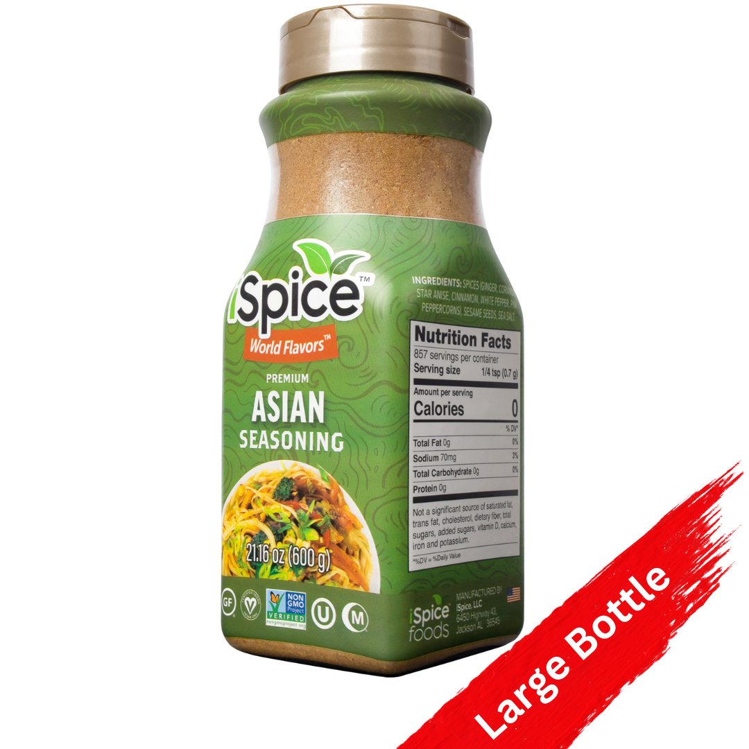 iSpice Blend Asian Seasoning 21.16 oz - Halal Kosher Non GMO Mixed Spice &amp; Seasoning for Food Service