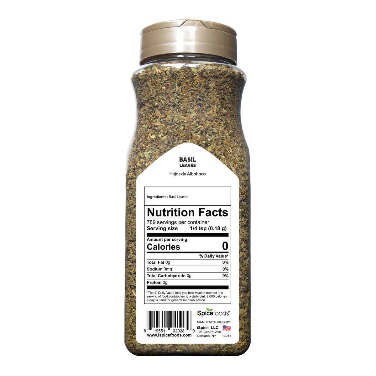 Herb Spice | Basil Leaves | 5 oz | Food Service | Kosher | Halal | Aromatic Herb