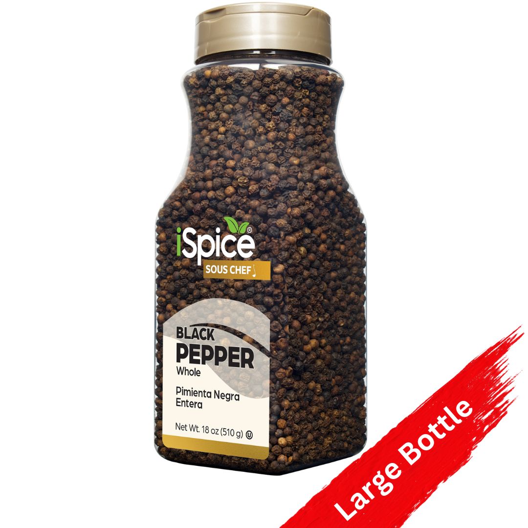 iSpice Black Pepper Whole 18 oz - Kosher Food Service Size Gourmet Spice