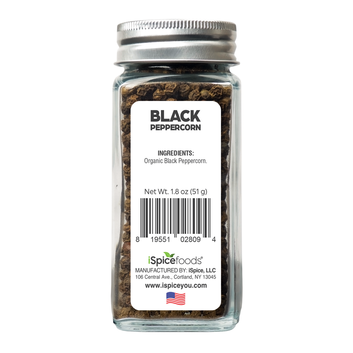 iSpice | Organic Black Peppercorn | 1.8 oz | Premium Spices | Kosher | USDA Organic Certified - iSpice You