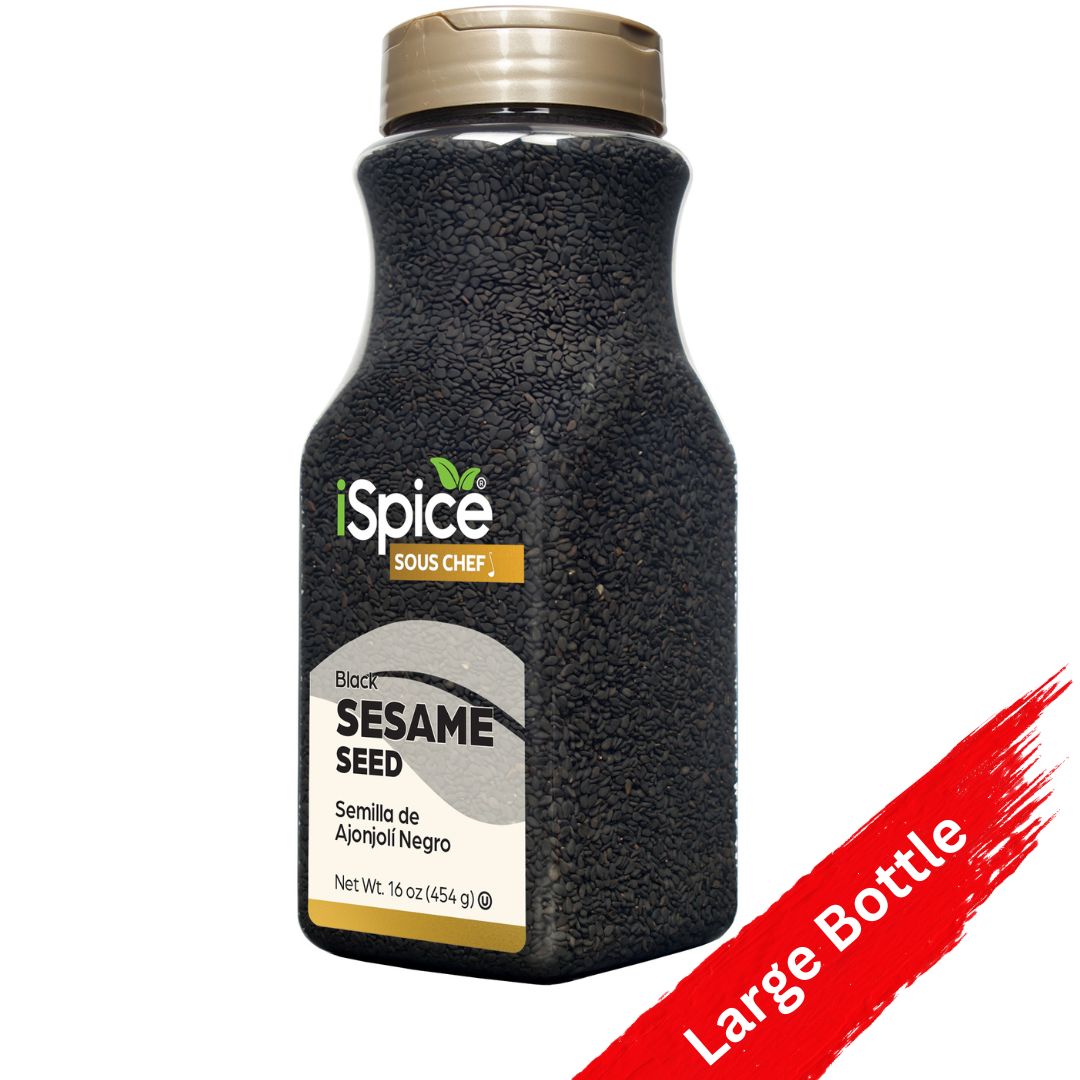 iSpice Sesame Seeds Black 16 oz - Kosher Food Service Size Gourmet Spice