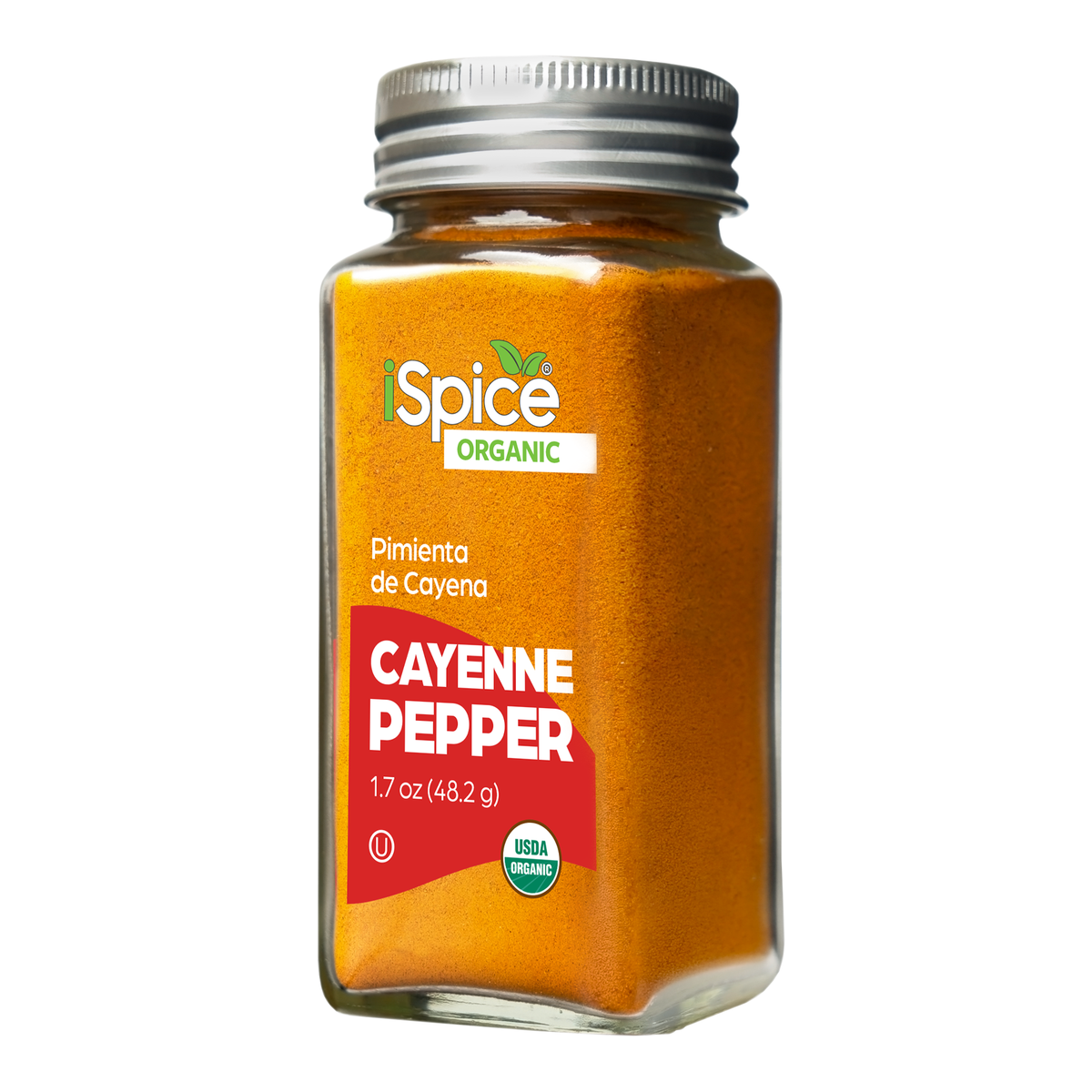 organic cayenne pepper in a clear jar perfect for adding heat to recipes