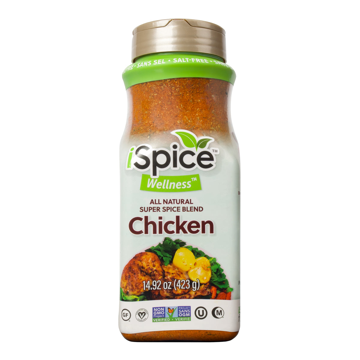 Bulk Salt-Free Chicken Seasoning 14.92 oz by iSpice Blend - Halal Kosher for Food Service