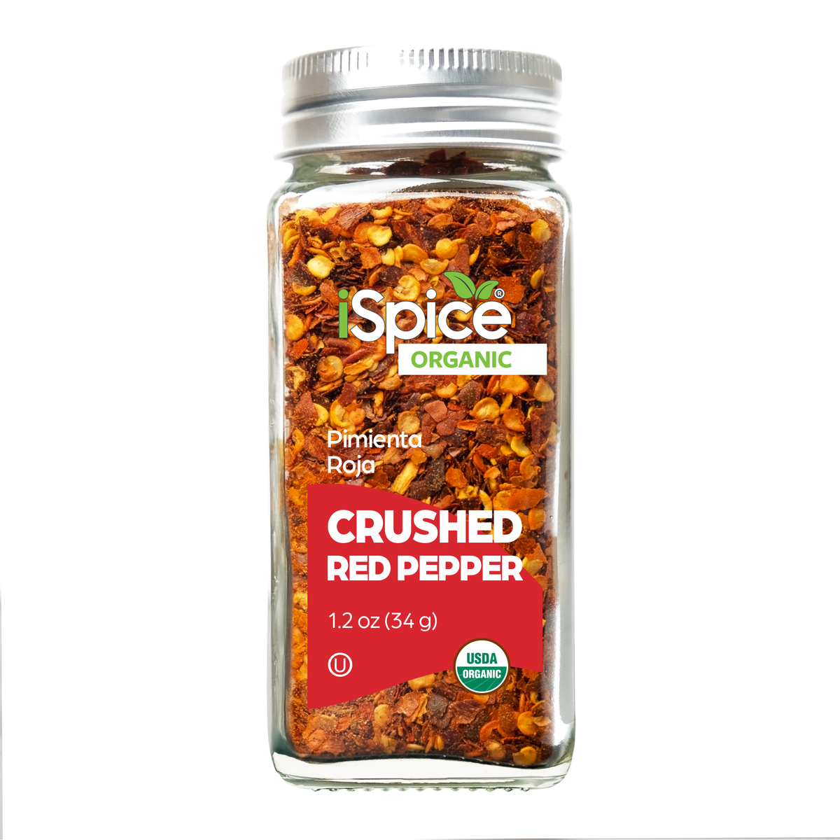 iSpice | Organic Crushed Red Pepper | 1.2 oz | Premium Spices | Kosher | USDA Organic Certified - iSpice You