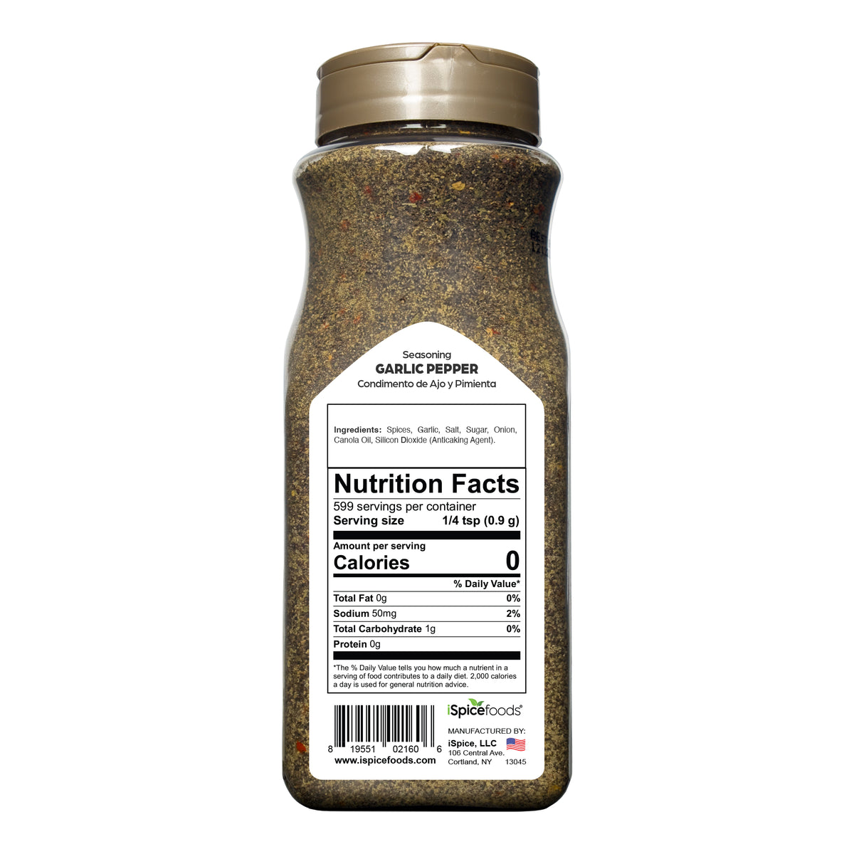 iSpice Gourmet Garlic Pepper Seasoning 19 oz - Kosher Spice Blend for Restaurants &amp; Chefs