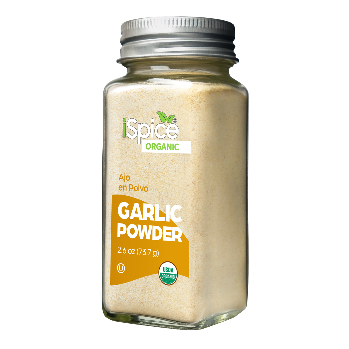 organic garlic powder in a clear jar perfect for seasoning and enhancing recipes