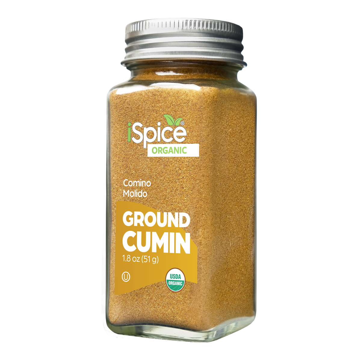 organic ground cumin in a clear jar perfect for seasoning and cooking