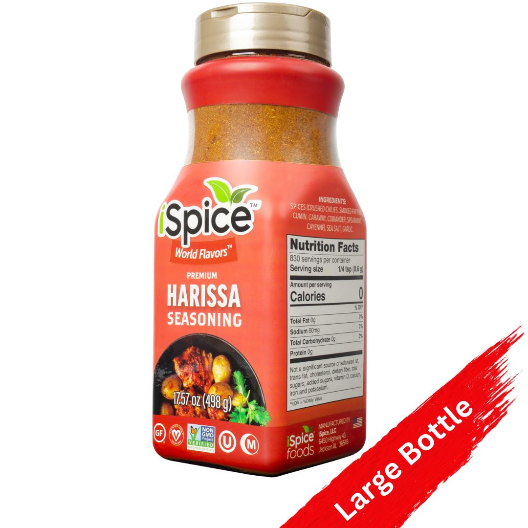 iSpice Blend Harissa Seasoning 17.57 oz - Halal Kosher Non GMO Mixed Spice &amp; Seasoning for Food Servic