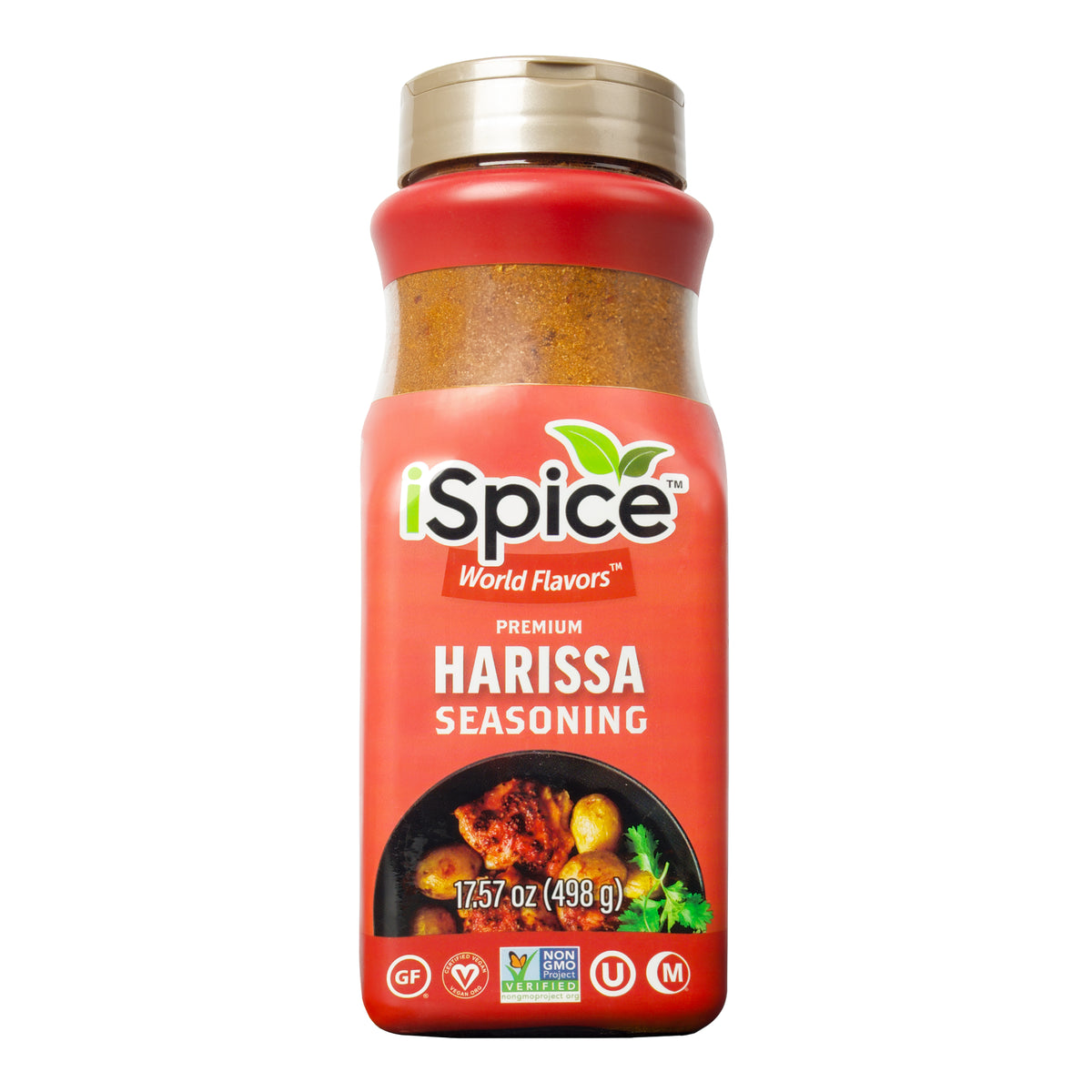 Bulk Harissa Seasoning 17.57 oz by iSpice - Halal Kosher Non GMO for Food Service