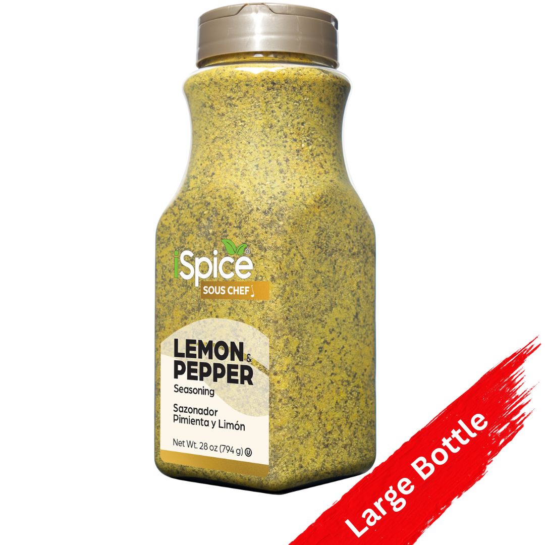 iSpice Lemon Pepper Seasoning 28 oz - Kosher Mixed Spices &amp; Seasonings for Food Service