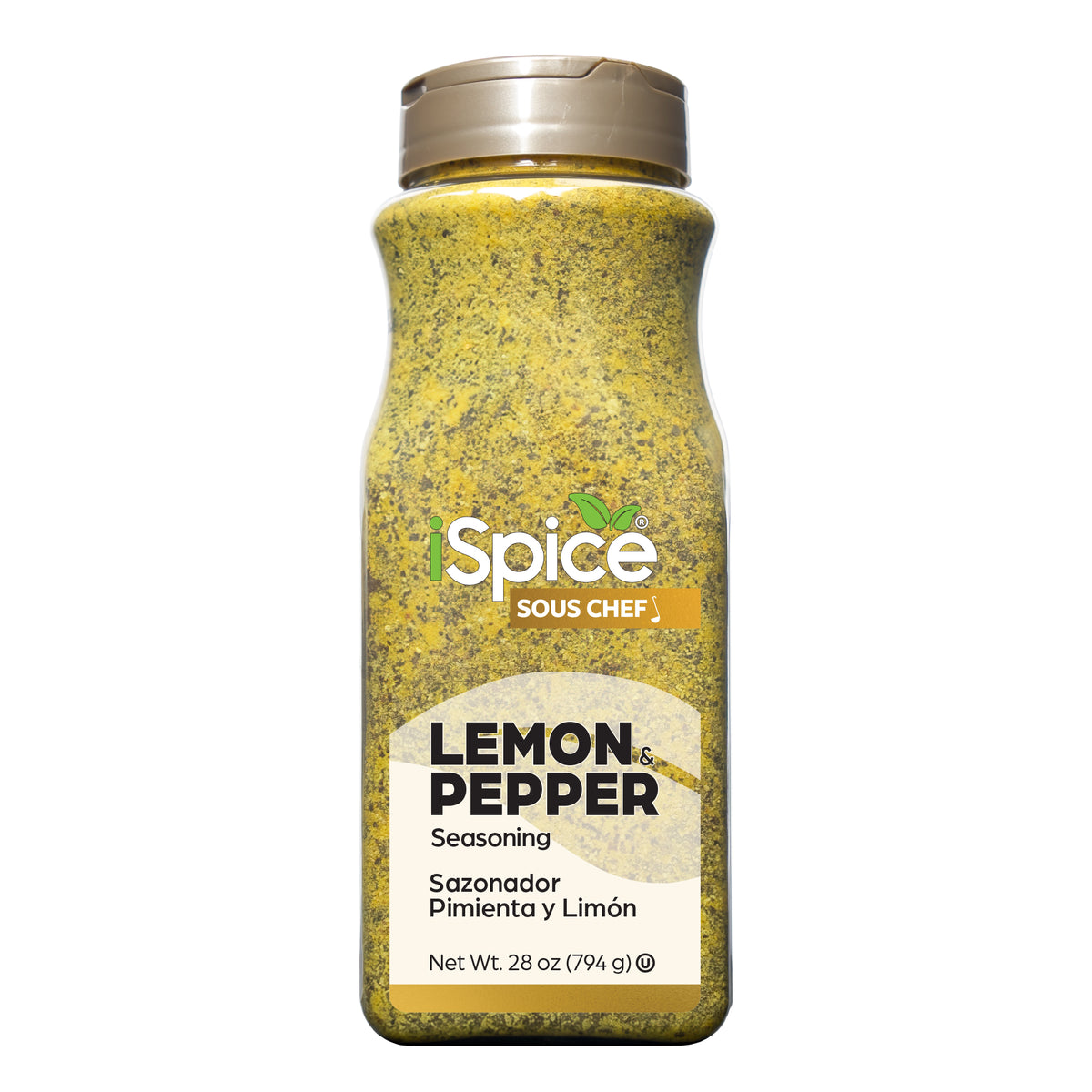 Bulk Lemon Pepper Seasoning 28 oz by iSpice - Kosher for Food Service