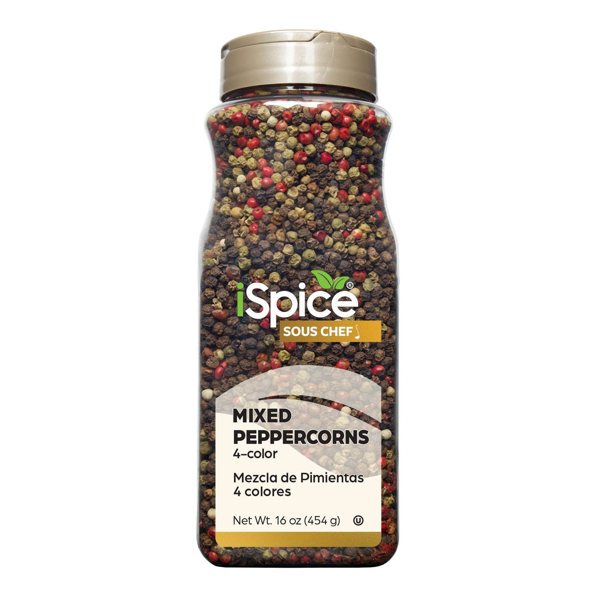 Bulk 4 Color Peppercorn Blend 16 oz by iSpice - Kosher Certified for Food Service