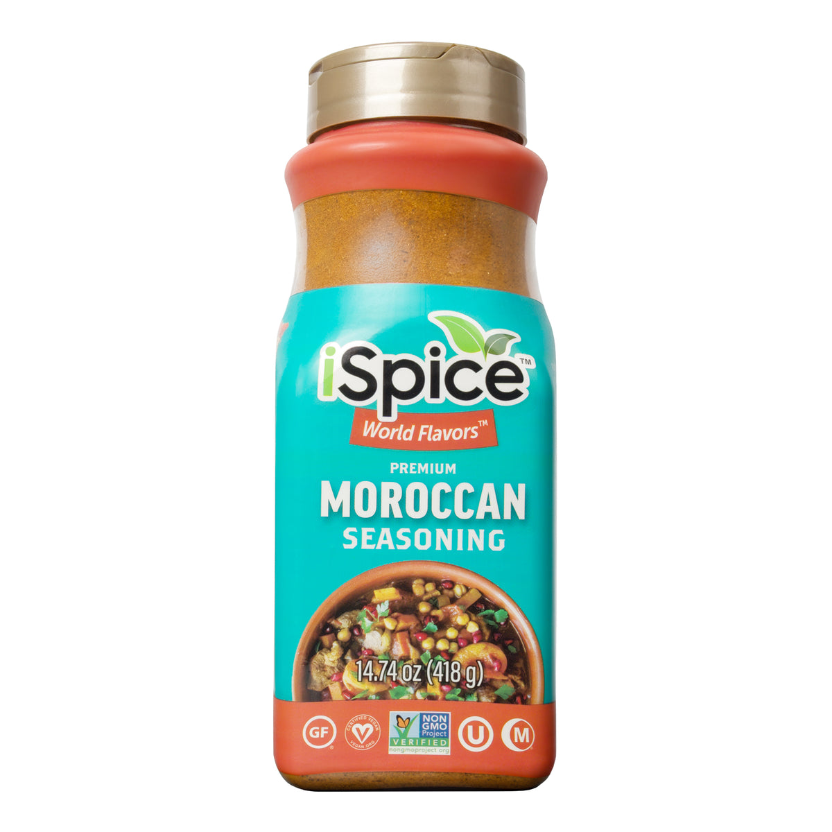 Bulk Moroccan Seasoning 14.74 oz by iSpice - Halal Kosher Non GMO for Food Service