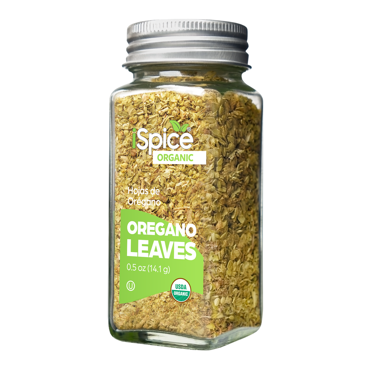 organic oregano leaves in a clear jar perfect for seasoning Italian and Mediterranean dishes