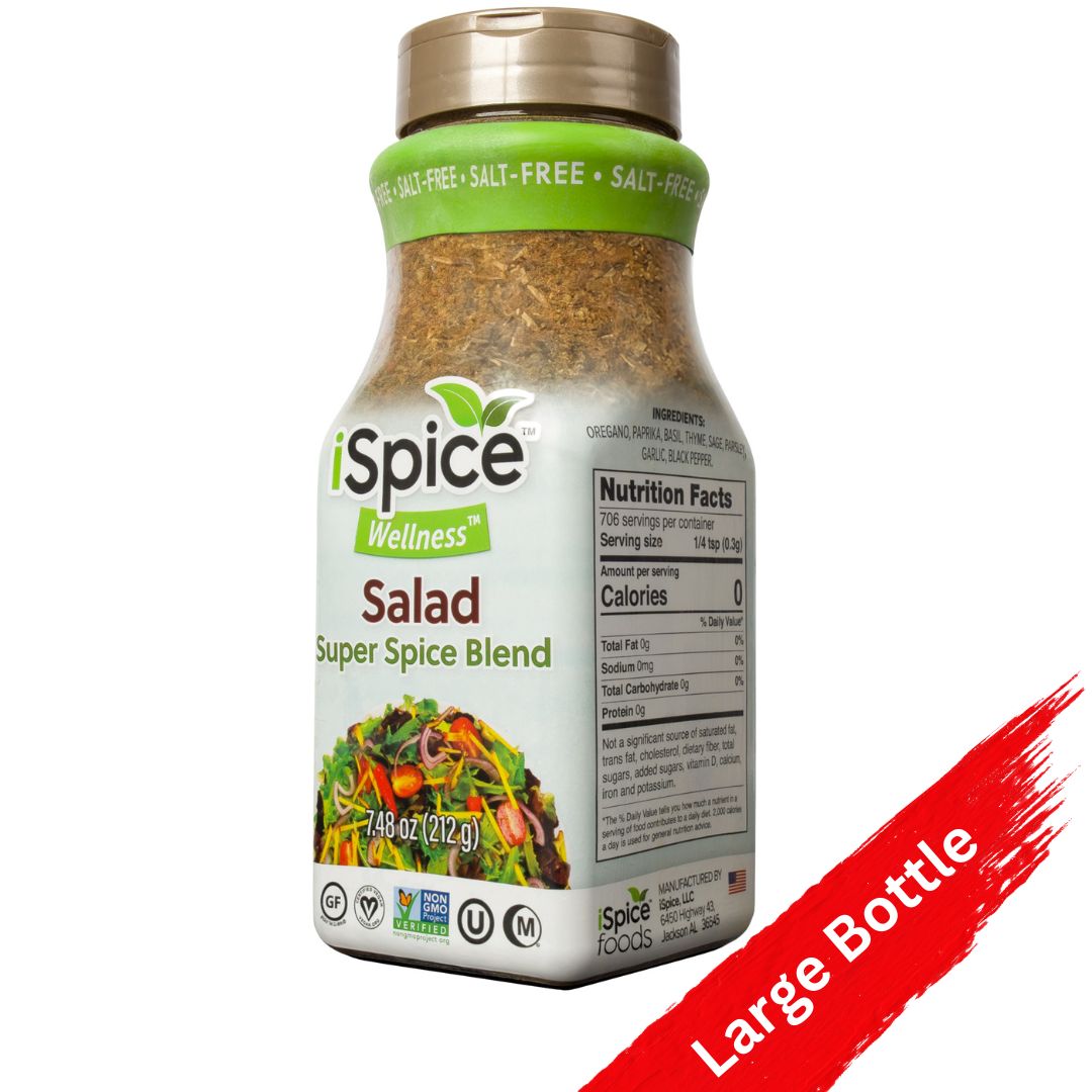 iSpice Blend Salt-Free Salad Seasoning 7.48 oz - Halal Kosher Mixed Spice &amp; Seasoning for Food Service