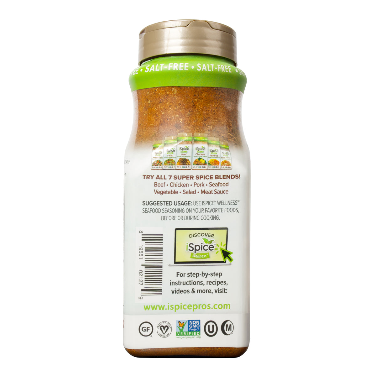 iSpice Blend | Salt-Free Seafood Seasoning | 14.22 oz | Mixed Spice &amp; Seasoning | Food Service | Halal | Kosher - iSpice You