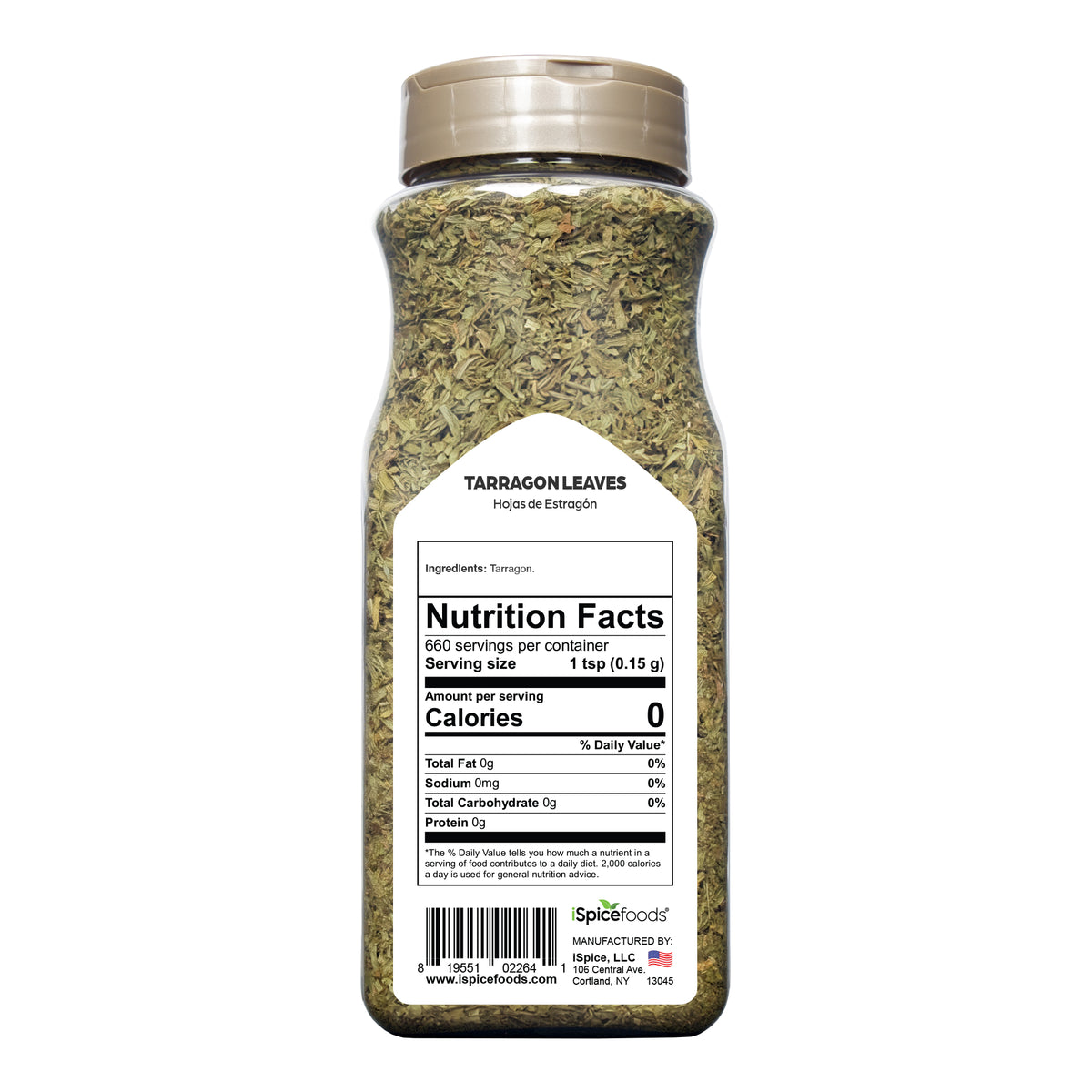 iSpice Gourmet Tarragon Leaves 3.5 oz - Kosher Spice for Restaurants &amp; Chefs