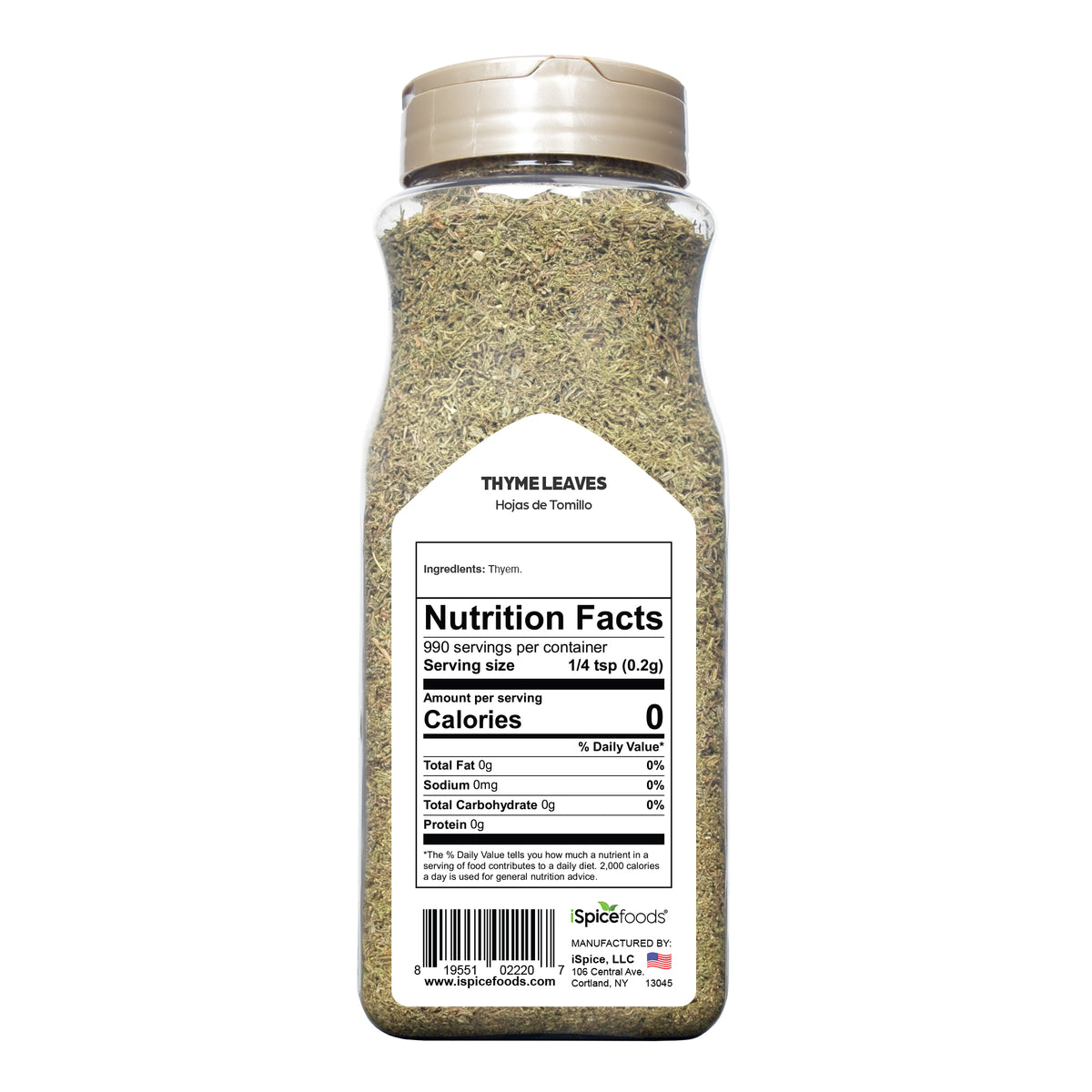 iSpice Gourmet Thyme Leaves 7 oz - Kosher Spice for Restaurants &amp; Chefs