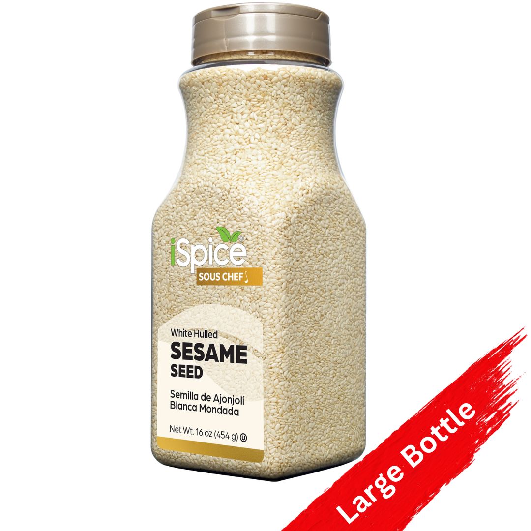 iSpice Sesame Seeds Hulled 16 oz - Kosher Food Service Size Gourmet Spice