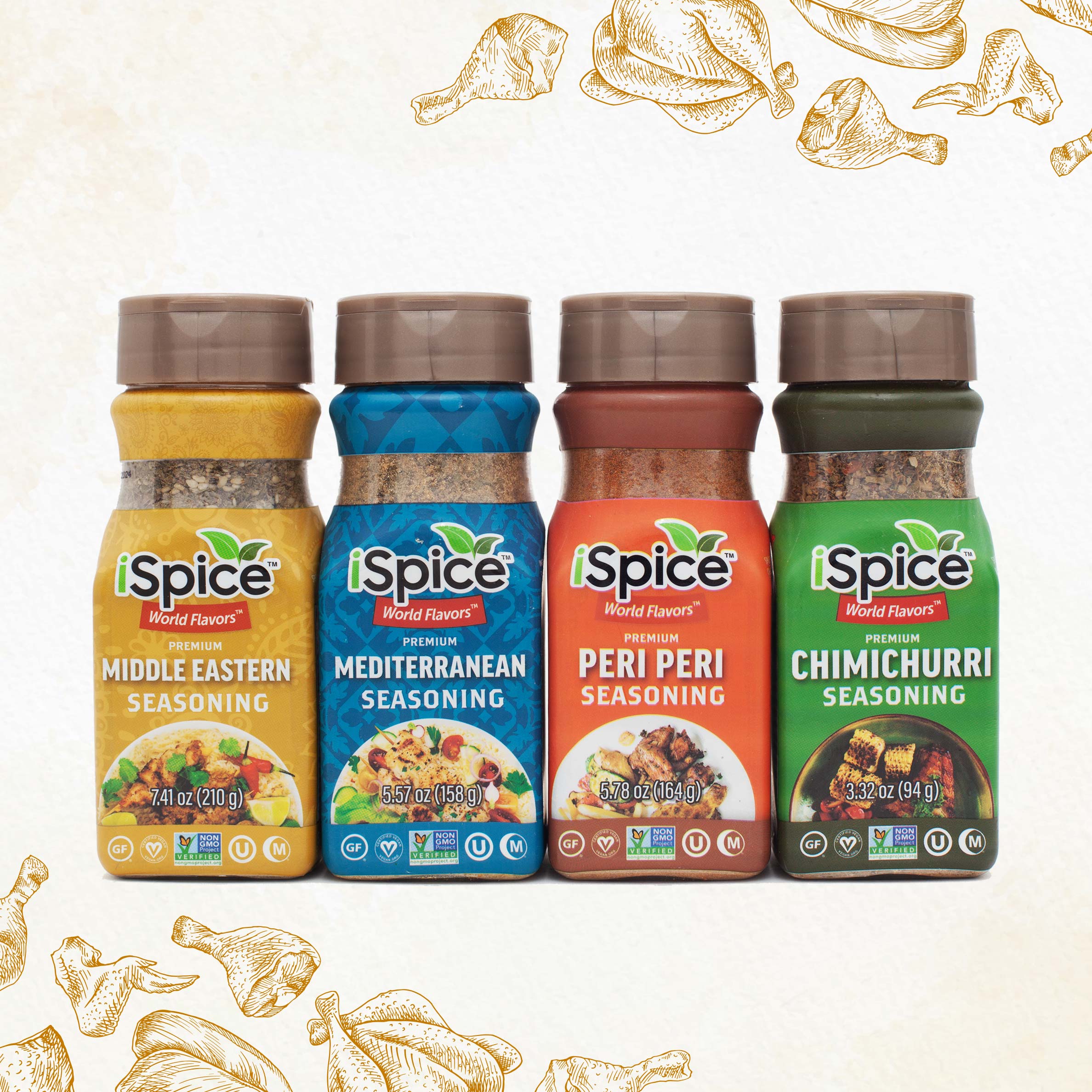 iSpice | 24 Pack of Spice and Herbs | Fiona | Mixed Spices & Seasonings Gift Set | Kosher